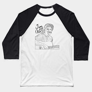 Jim Croce // Black Retro Baseball T-Shirt